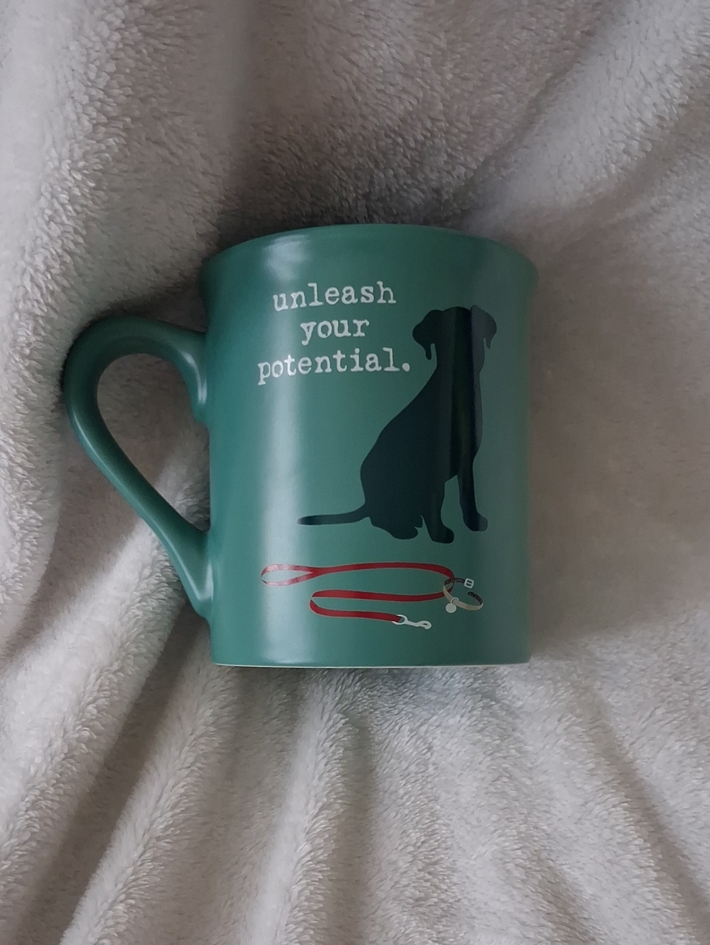 Green Dog Graphic Mug — 'Unleash Your Potential'